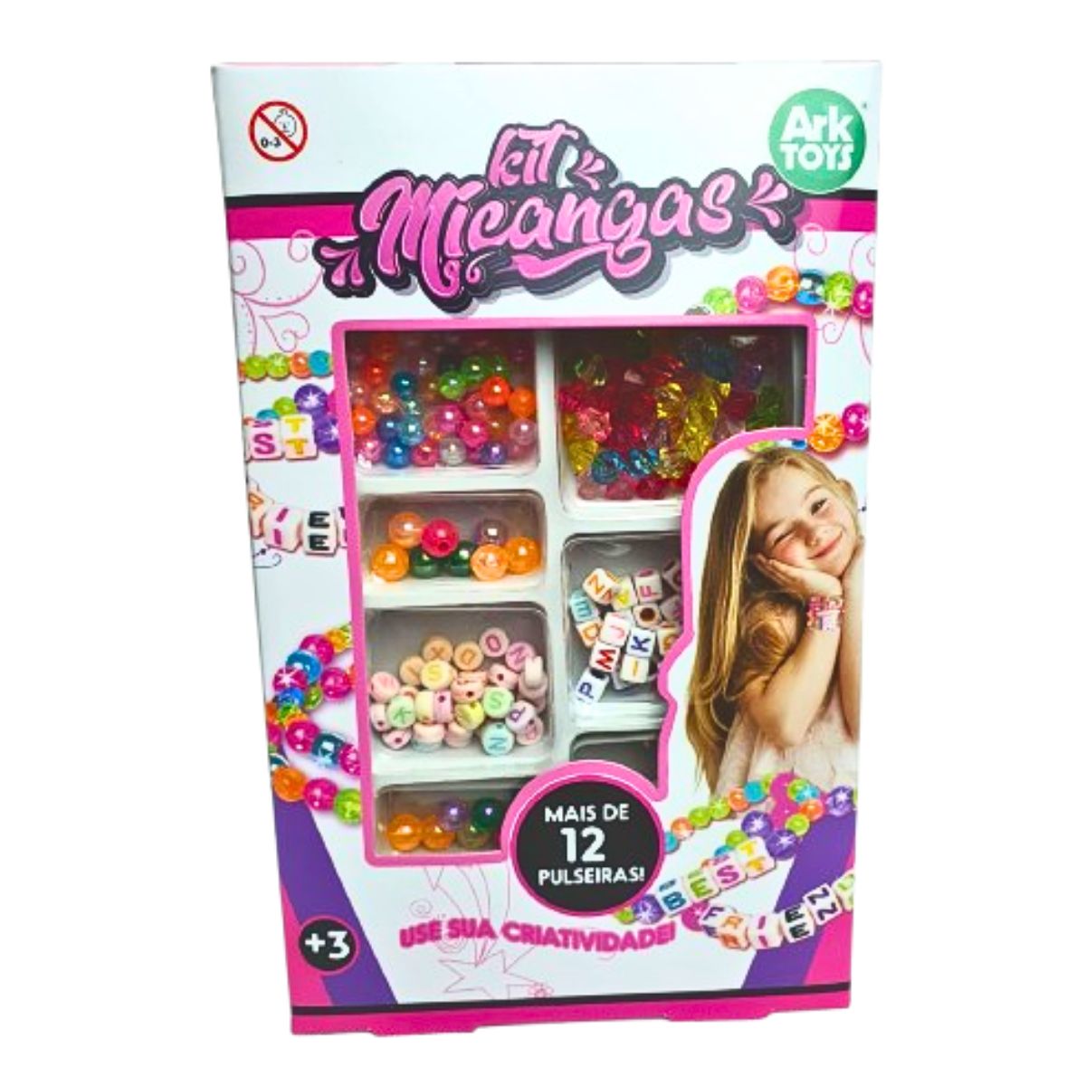Kit Miçangas Infantil Para Acessórios - Ark Toys Kit Miçangas Infantil Para Acessórios - Ark Toys